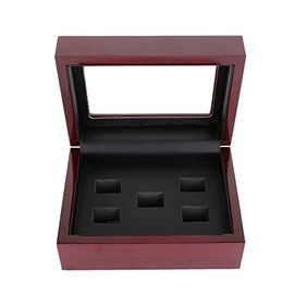 JunningGor Championship Big Heavy Ring Display Wooden Box (5 Holes)