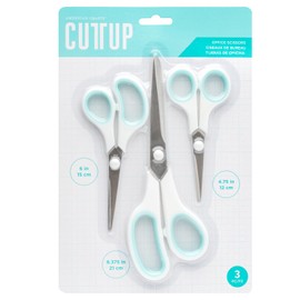American Crafts White Office Scissors, 3 Pack Regula, Cutting Tools Stainless Steal Blades Soft Grip White Scissors School Supplies Office Supplies Scissors Heavy Duty Tool Scissors All Purpose