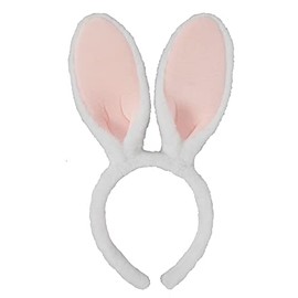 Olivemont Easter bunny ears headband for rabbit pretend play (white)