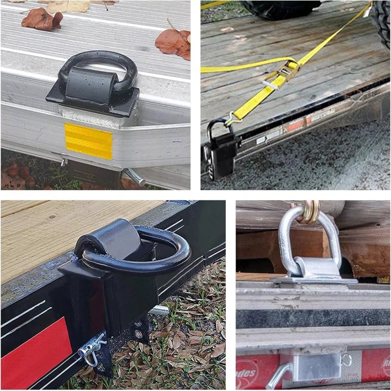 TECTRUC Stake Pocket D Ring Heavy Duty Adjustable Trailer Stake