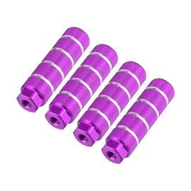 BULLSPANN 4pcs Aluminum Alloy Rear Foot Pegs Footrest Universal Purple for BMX MTB Bike Bicycle 3/8" Axle