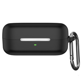 USTIYA Funda para Sony WF-C510 Case Silicona Protectora de Cover Carcasa Antigolpes con Llavero Mosquetón Accesorios de Auriculares (Negro)