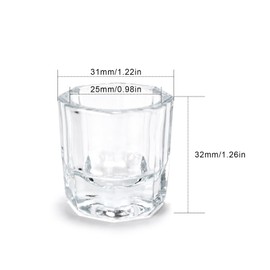 siyuwuro 2Pcs Nail Art Dappen Dish Cups for Acrylic Liquid and Powder Clear Glass Nail Bowl Acrylic Powder Holder Nail Liquid Cup Acrylic Glass Jar Crystal Bowl for Nails