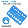 MoyanSuper Cue Tip Gauge for Billiards, Measures 8.5mm–15mm Plastic Cue