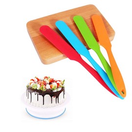 Set de Espátula de Silicona -450 ° F Pastilla Antiadherente a Prueba de Calor Crema de Mantequilla Espátulas Mezcla Bateador Rascador Cepillo Cuchara para Hornear de Silicona Herramienta para Cocinar (4 Piezas)