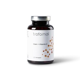 Eisen + Vitamin C – 120 vegane Kapseln – mit Eisen-Bisglycinat & 100 mg Vitamin C – hoch bioverfügbar & magenschonend – laborgeprüft in Deutschland – ohne Zusatzstoffe