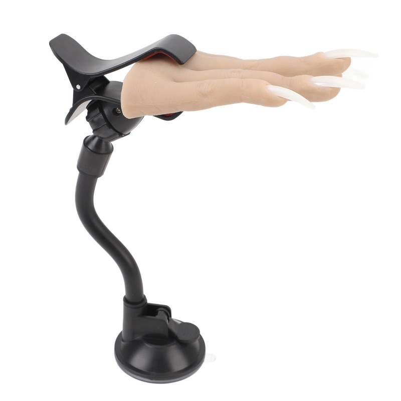 Nail Practice Hand Soft Silicone Mannequin Hand with Adjustable Clamp