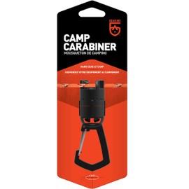 GEAR AID Camp Carabiner for Hanging Towels, Packs and Gear on a 550 Paracord, Black, One Size