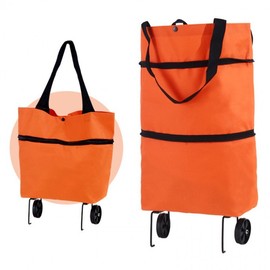 Foldable Portable Shopping Cart & Hand Basket DD-11070 Red 2ea