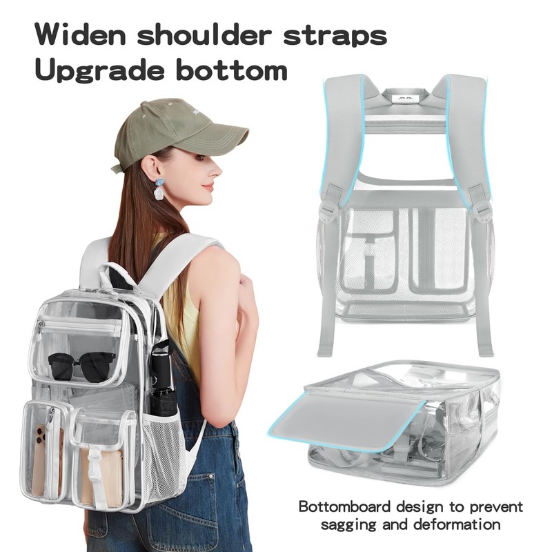 Cusangel Heavy Duty Clear Backpack Clear BookBag,Stadium backpack 16 x11