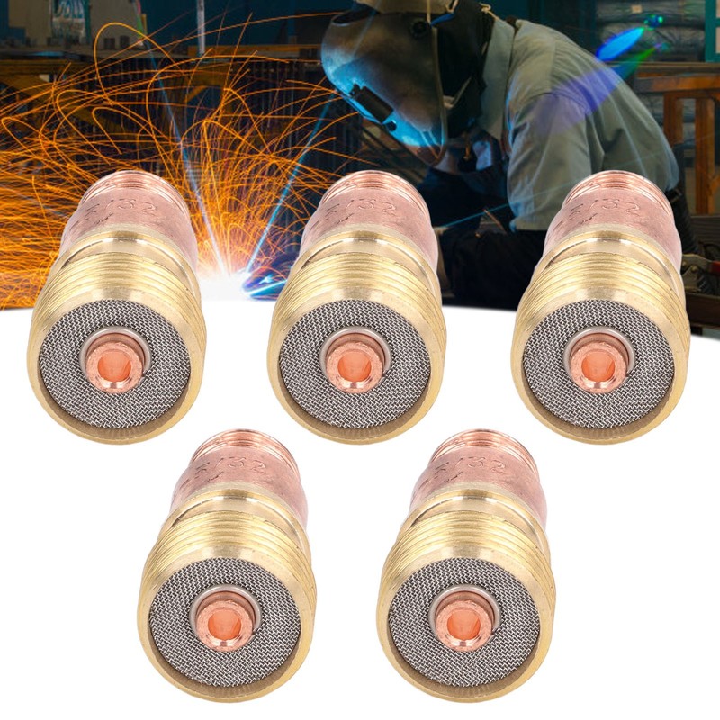 5Pcs 3/32in Gas Lens Collet Body Metal Welding Connector Replacement