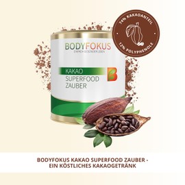 BodyFokus Cocoa Superfood Magic | Delicious Cocoa Drink with Spices and Plant Substances - 74% Cocoa Content - 12% Polyphenols in Cocoa Bean Extract
