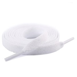 Sechunk Solid Flat Shoelaces Athletic Shoe Laces Colors Strings 29 Colors 1 pair for Sneaker(White)