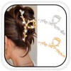Zoestar Rhinestone Claw Clips Gold Leaf Hair Clips Medium Metal