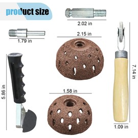 Tire Repair Patch Tools- Tire Patch Roller Scraping Cutter and 42 mm 55mm Tungsten Steel Buffing Wheel for Car Bike Motorcycle- Car Tires Grinding Polishing Accessories Kit for Tire Repair (42mm+55mm)