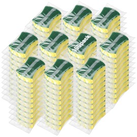 Ovveroche 100 Pcs Individually Wrapped Sponges,Uncompressed Non Scratch Scrouing Sponges for Household Cleaning Dishes Kitchen Airbnb Apartment Car Bike