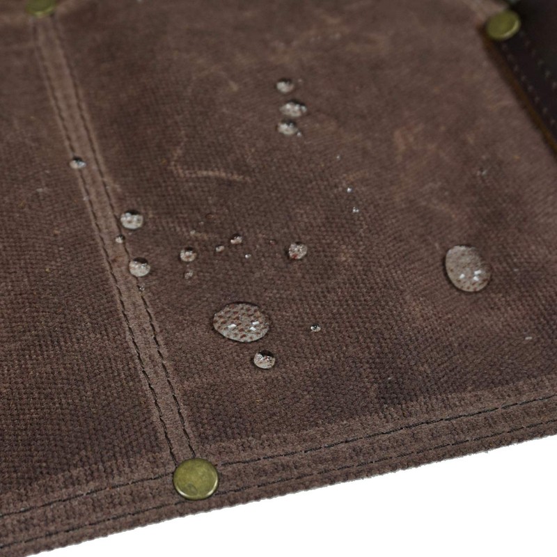 Heavy Duty Tool Apron with Hammer Loop,Waxed Canvas Waist Work