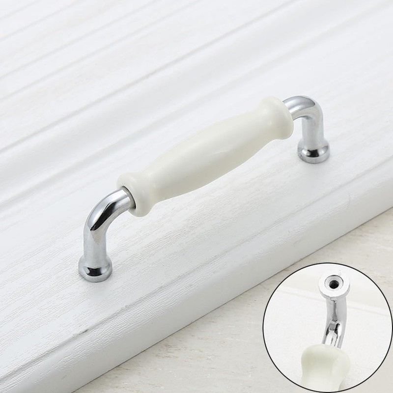 SENRISE 5 Pack Zinc Alloy Cabinet Handles, 3.77" (96mm) Hole