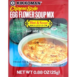 Kikkoman Egg Flower Soup Mix Hot and Sour, 0.88 oz (Pack of 12)