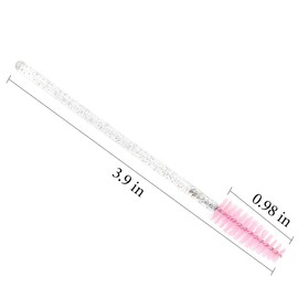 300 PCS Crystal Eyelash Mascara Wands Disposable Lash Brushes for Extensions for Extensions Spoolie Brush Applicators Makeup Tool Kits (Pink)
