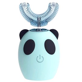 Cepillo de dientes eléctrico con ultrasonido, en forma de U, cepillo de dientes automático IPX7 impermeable, 4 modos de limpieza, cepillo de dientes eléctrico ultrasónico para niños (azul) (1 – 7 años)