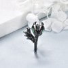 Dragon Ring 925 Sterling Silver for Women Black White Dragon