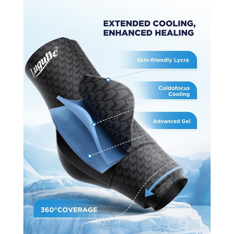 Ankle Ice Pack Wrap with Dual-Freezestorm Cooling Gel for Sprained,