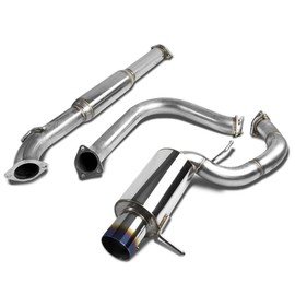 DNA MOTORING CBE-ME00V6-BT Stainless Steel Muffler CatBack Exhaust System [Compatible with 00-05 Mitsubishi Eclipse V6]