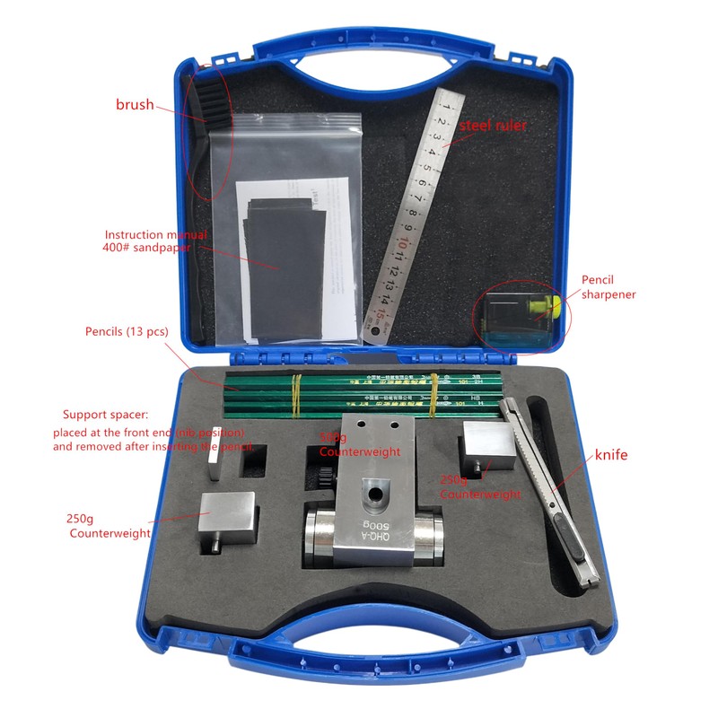Pencil Hardness Tester with 500/750/1000g Load Weigh and 13 Pencils