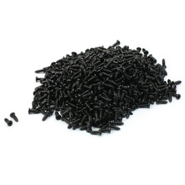 TA-VIGOR 1000Pcs Self Tapping Screws, M2 Phillips Pan Head Screw, 6mm Round Head Tapping Screws, Metal Machine Wood Fasteners Bolts for Wood, Drywall, Furniture, Repairing, Black