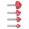 4Pcs Bowl Router Bit Ball Bearing Dish Carving CNC Milling