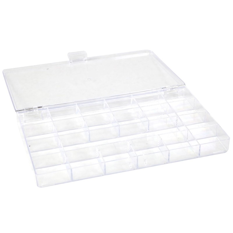 Everything Mary 21-Compartment Bead Storage Box – Clear Organizer for