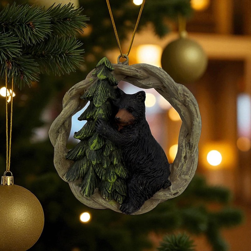 Black Bear Ornaments – Christmas Tree Holiday Decorations, Set of