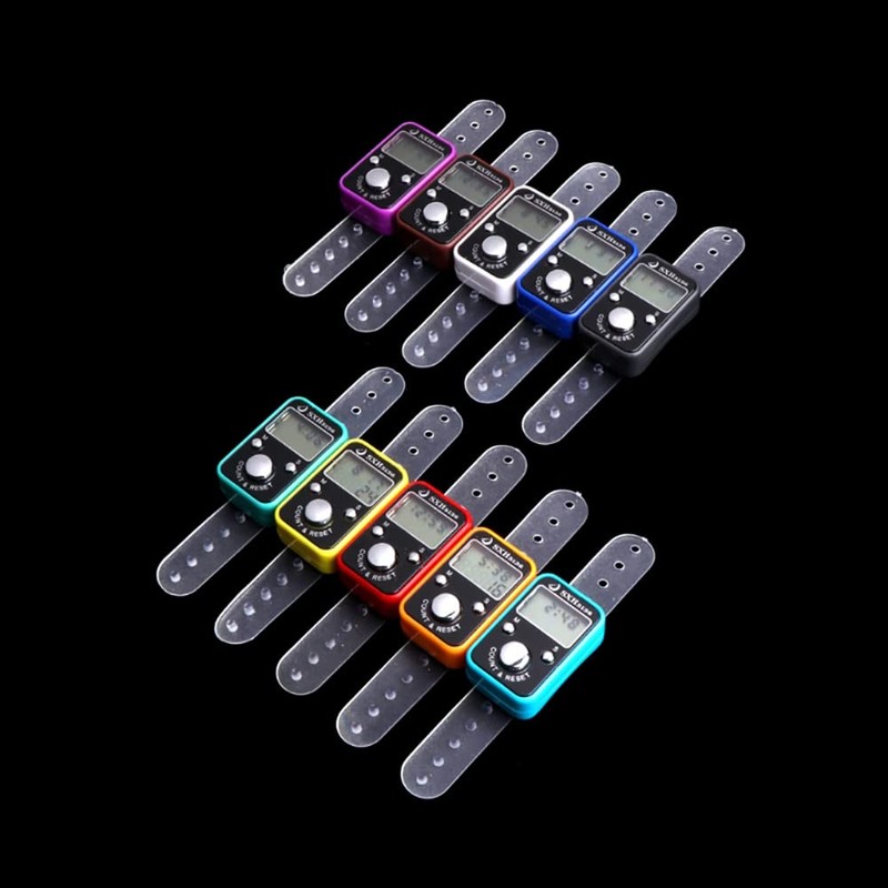 SEIWEI 6 Pieces Tally Finger Counter, 5 Digit Display, Knitting