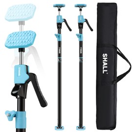 SHALL Cabinet Jack Support Pole, 54-114 in Steel Telescopic Quick Support System Rod, Adjustable 3rd Hand Tool with 154lbs Capacity for Lifting Drywall Cabinet Cargo Bars, 2 Pack w/Storage Bag