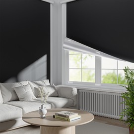Dailycooper - Cortinas opacas portátiles de 33 x 78 pulgadas para recámara, 100% opacas para ventana (se adapta a ventanas de 17 a 71 pulgadas de ancho) para uso en interiores con tiras de gancho y