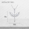 Diamond Angel Wing Necklace 925 Sterling Silver Cross Angel Wing
