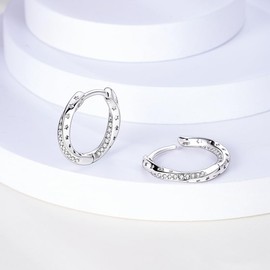 KUNSIR Silver Earrings for Women Earrings, 1 Pair 925 Sterling Silver Stud Earrings, Hypoallergenic for Women and Girls, Silver