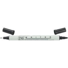 Zig Memory System Writer Dual-Tip Marker, Pure Black, 6 Pack