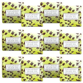 Greenwich Bay Mini Botanical Soap Bars – 12 Pack 1.9 oz Each – Individually Wrapped Guest Soaps for Airbnb, Spa, Travel, Bath – Travel Size Bar Soap Set, Cucumber Olive Oil