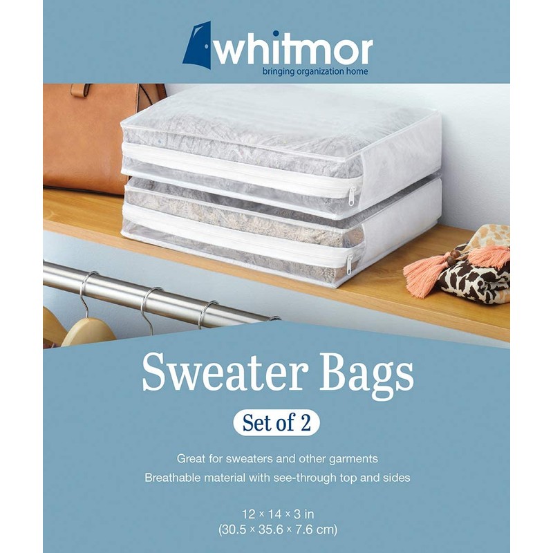 Whitmor Set of 2 Sweater Bag, White, 2 Count (Pack
