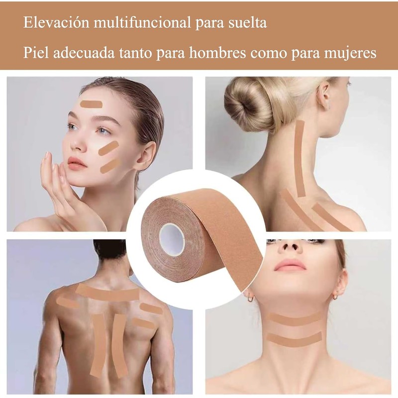 Cinta lifting facial, parches antiarrugas (2.5cm*5m—3pcs)