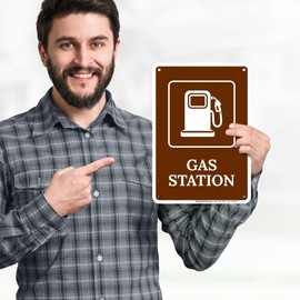 Gas Station Sign, 10x7 Inches, Rust Free .040 Aluminum, Fade Resistant, Made in USA by My Sign Center