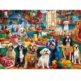 Rompecabezas de 300 piezas para adultos, lindo rompecabezas de perro para adultos y niños mayores, rompecabezas de amigos de animales para niños de 8 a 10 a 12 años, desafiante rompecabezas de comida