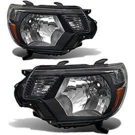 Headlights for 2012 2013 2014 2015 Toyota Tacoma Headlight Assembly compatible with 12 13 14 15 Toyota Tacoma Headlamp Black Housing Amebr Reflector Driver and Passenger Side