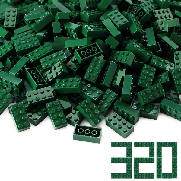 Feleph 2 x 4 Building Blocks, 320 Pieces, Classic Bricks