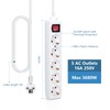 Aigostar Power Strip 5-Way with Switch, Table Socket, Child Lock,