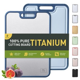 2 in 1 Pure Titanium Cutting Boards for Kitchen Chopping Board with Handle Morandi Blue