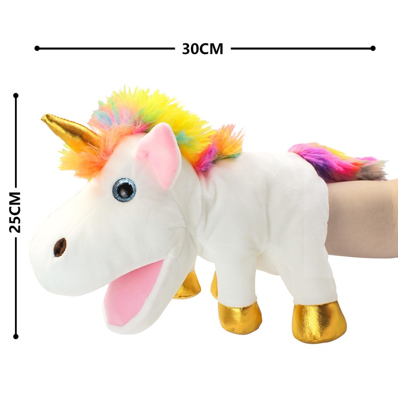 LOMTRATS Unicorn Hand Puppets for Kids,Toddler with Movable Open Mouths,Implying