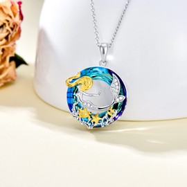 Shusukue Unisex S925 Sterling Silver Necklace Women's Necklace Men's Necklace Pendant Necklace Women/Men's Necklace Gift, Gothic Necklace Crystal Necklace Jewellery, Crystal